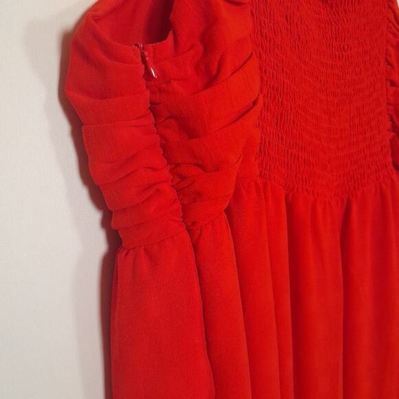 Entro Dress Red Tiered Maxi Women XL EUC Boho Western Cottagecore Lagenlook - Picture 7 of 13